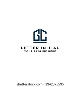 Logo design GC letters, linear style business logo design. - Vector