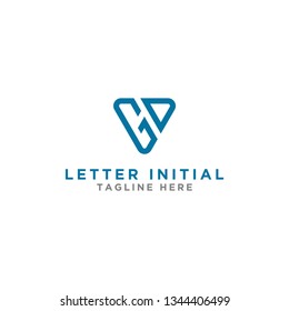 Logo Design with GD Initials. - Vector