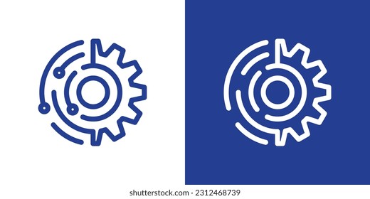 logo design gear technology icon minimalist vector illustration