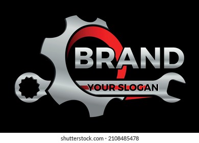 logo design - gear with wrench
