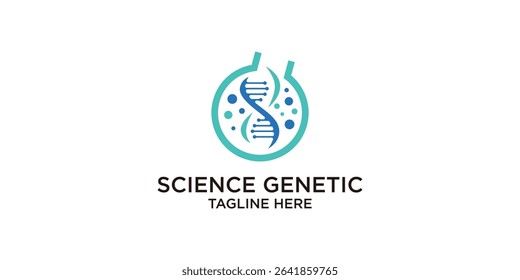 logo design genetic and lab,experiment,molecule,biology,science,medicine,design icon,creative,elegant.
