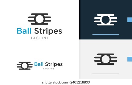 Logo design geometric ball with line stripes on the right left, sun moon light silhouette for tech company icon symbol sign futuristic vector design template modern flat business web favicon