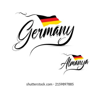 Logo design with "Germany and almanya" text