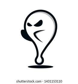 logo design ghost molecule white
