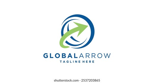 logo design global arrow, logistics, investment, logo design vector, icon, vector, symbol, idea, creative.