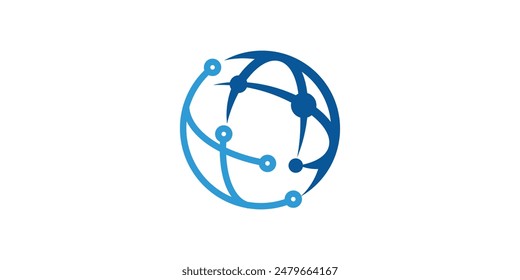 logo design global connection, internet, signal, technology. logo design template, icon, vector, symbol, creative, idea.