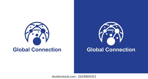 logo design global and connection,network,design simple and elegant.