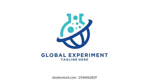 logo design global experiment, lab, science, world, logo design vector, symbol, icon, idea, creative.