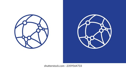 logo design global technology icon vector inspiration minimalist line