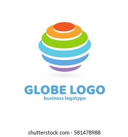 Logo design globe vector template. Logo design Earth vector template flat simple sign