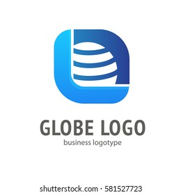 Logo design globe vector template. Logo design Earth vector template flat simple sign