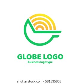 Logo design globe vector template. Logo design Earth vector template flat simple sign