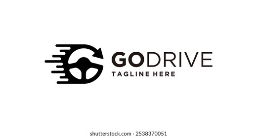 logo design go drive, arrow, fast, delivery, driver, logo design vector, icon, symbol, idea, creative.