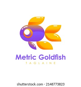 Diseño de logotipo con concepto de pez dorado