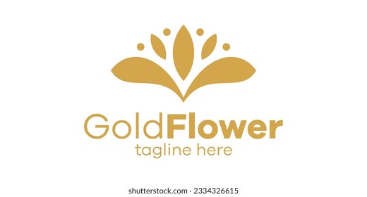 logo design gold flower icon vector inspiration