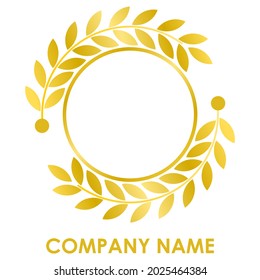 diseño de logotipo con hoja de oro