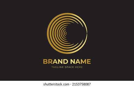 Logo Design with Golden Color Circle. Abstract logo design