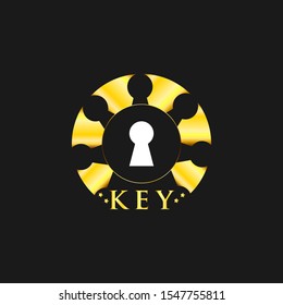 logo design Golden key, vector