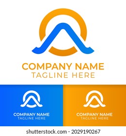 A logo design. good for start up technology company and business logo with gradient and solid style
