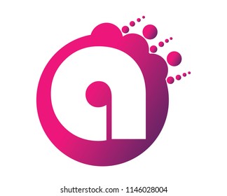 Logo design A with gradient 