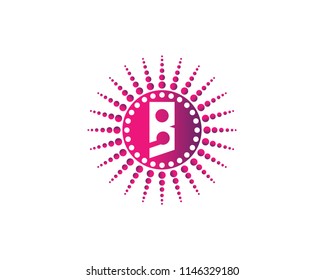 Logo design with gradient B 