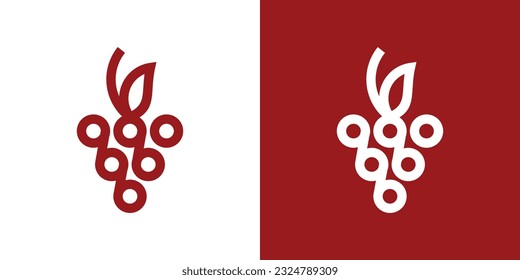 diseño de logotipo inspiración de vectores abstracto de uva