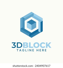 Logo-Design-Grafik-Konzept abstrakte kreative Premium-Vektorgrafik einzigartigen Stock-3D-Box-Hexagon-Illustration. In Verbindung mit mathematischen Manipulationsformen