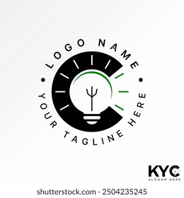 Logo design graphic concept abstract creative premium vector stock initial C font electrical lamp light bulb symbol. Related monogram typography brand