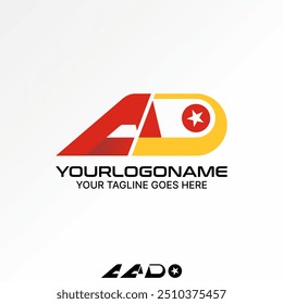 Logo design graphic concept abstract creative premium vector stock initial AD font fast sport league aeroplane. Related monogram typography aircraft