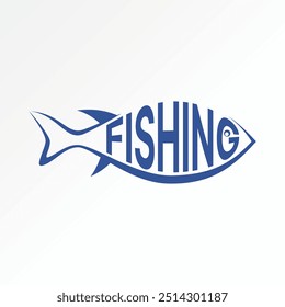 Logo design graphic concept abstract creative premium vector stock unique line art Fishing sailor ocean river Related to monogram typography fisherman
