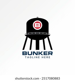 Logo design graphic concept abstract creative premium vector stock bunker water tower storage tank. Related to B font home property structure building