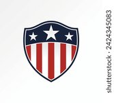 Logo design graphic concept creative premium abstract sign icon vector stock shield guide safety american flag. Related to army veteran national state