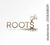 Logo design graphic concept creative premium vector stock image graphic text Roots initial S font garden botany to nature typography art bonsai plant
