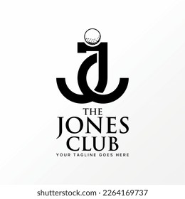 Logo design graphic concept creative abstract premium free vector stock letter CJ or JC sans font with ball golf. Related to sport club or initial