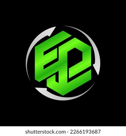 Logo design graphic concept creative abstract premium free vector stock letter EPF or EFP font hexagon with swoosh arrow. Related to initial sport fitness