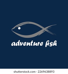 Logo design graphic concept creative premium free vector stock simple unique line art scratch fish abstract with eye. Related to sea angler fisherman