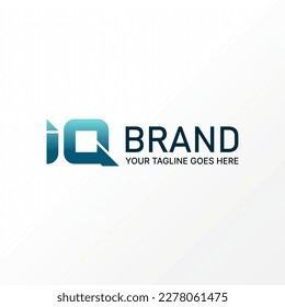 Logo design graphic concept creative premium free vector stock unique letter word IQ sans serif rectangle cutting font. Related initial monogram tech