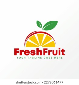 Logo design graphic concept creative premium free vector stock unique 3D half sweet orange fruit drink with leaf. Related to fresh lemon nature vegan