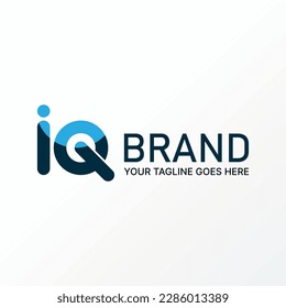 Logo design graphic concept creative premium vector stock unique letter word IQ sans serif circle dot point tech font. Related to initial monogram internet