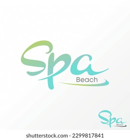 Logo design graphic concept creative abstract premium free vector stock letter SPA handwritten font with beach. Related to relaxation beauty vacation