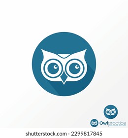 Logo design graphic concept creative abstract premium free vector stock simple unique owl head with perfect circle. Related to animal or night hunter