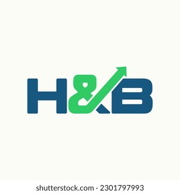 Logo design graphic concept creative abstract premium free vector stock letter H and B with up arrow point increase. Related symbol business progress