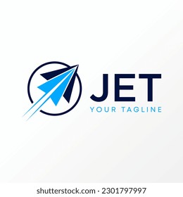 Logo design graphic concept creative abstract premium free vector stock paper airplane fast flight inside circle line related to transportation travel