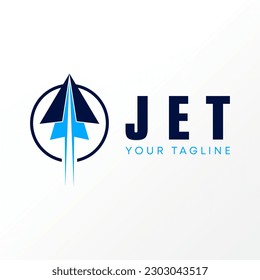 Logo design graphic concept creative abstract premium free vector stock paper airplane fast flight inside circle line related to transportation travel