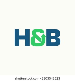 Logo design graphic concept creative abstract premium free vector stock letter H and B with up arrow point progress. Related symbol business increase