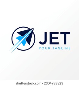 Logo design graphic concept creative abstract premium free vector stock paper airplane fast flight tech in circle line related transportations travel