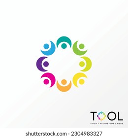 Logo design graphic concept creative abstract premium free vector stock happy active human colorful on quadrangle. Related to symbol community people