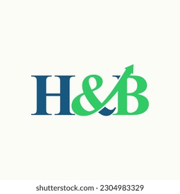 Logo design graphic concept creative abstract premium free vector stock letter H and B sans serif font with up arrow. Related symbol business increase