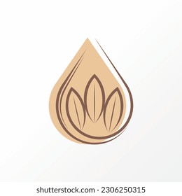 Logo design graphic concept creative abstract premium free vector stock three leaves line scratches with water drop. Related green nature livelihoods