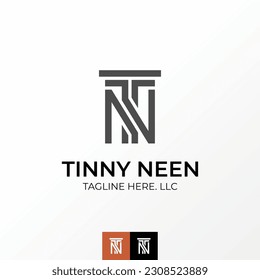 Logo design graphic concept creative abstract premium free vector stock letter TN or NT cutting line rectangle font. Related to initial monogram law